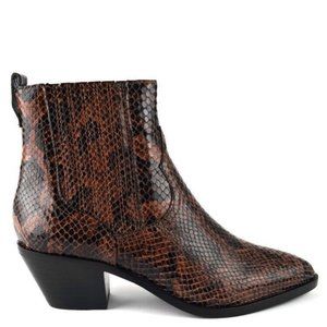 Ash Floyd Bis Boots sz 6 US Brown Python Snake Print Pointed Toe Western 36 EU